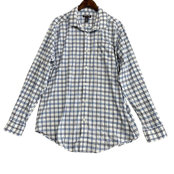 NEW Kirkland Signature Men's XL Blue & White Plaid Performance Sport Dress Shirt - Picture 3 of 9